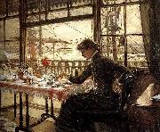 James Tissot Room Overlooking the Harbour oil on canvas